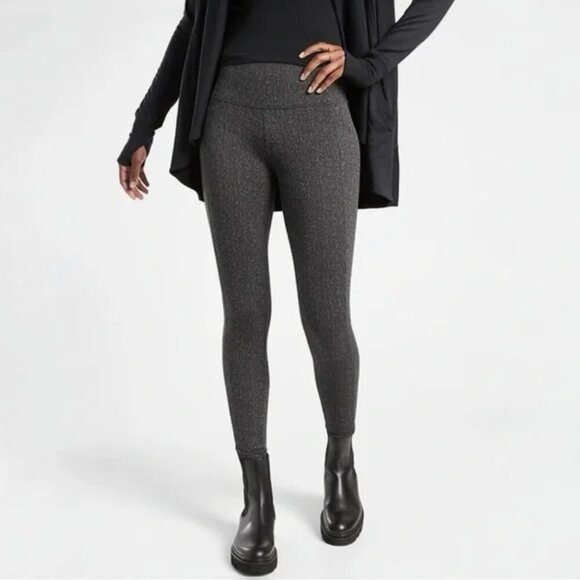 NEW Athleta Delancey Textured Tights Leggings Gray Pockets XXS High Rise - Picture 1 of 8